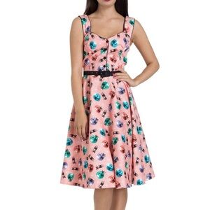 Voodoo Vixen Pink Cats Swing Dress